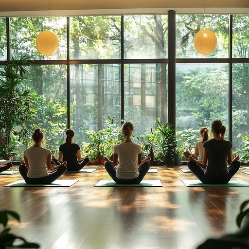Yoga session under bright daylight